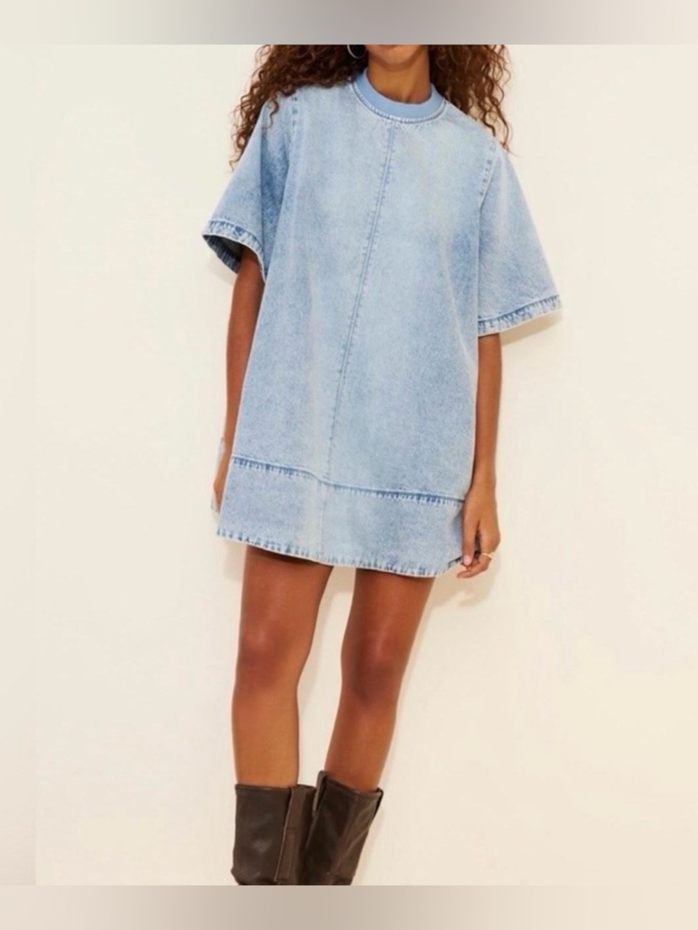 Free People Harlow Mini Dress NWT medium ocean blue
